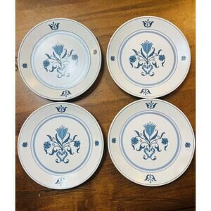 Set Of 4 Noritake Progression China 6 1/4" Bread Plates Blue Haven #9004